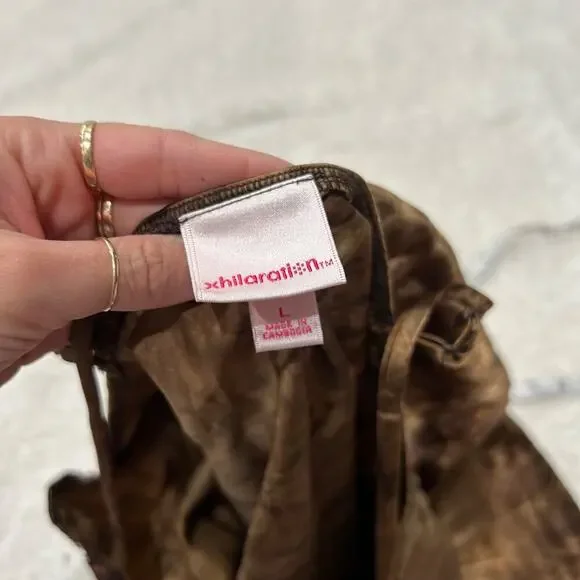 VTG Y2K Xhilaration Babydoll Satin Brown Top Large Fairy Grunge Romantic 90s - Picture 5 of 6